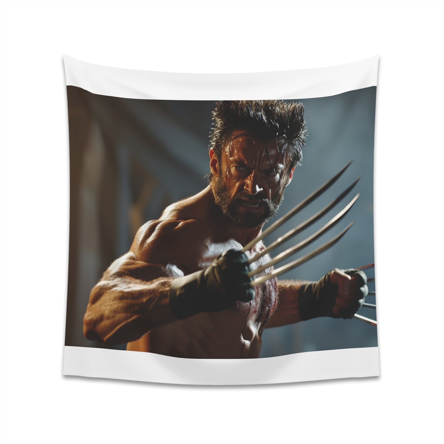 "Wolverine Fury Tapestry - Hugh Jackman Claws & Gaze - High Quality & Stylish - Perfect Gift - 34" x 40" and 57" x 57" Sizes"