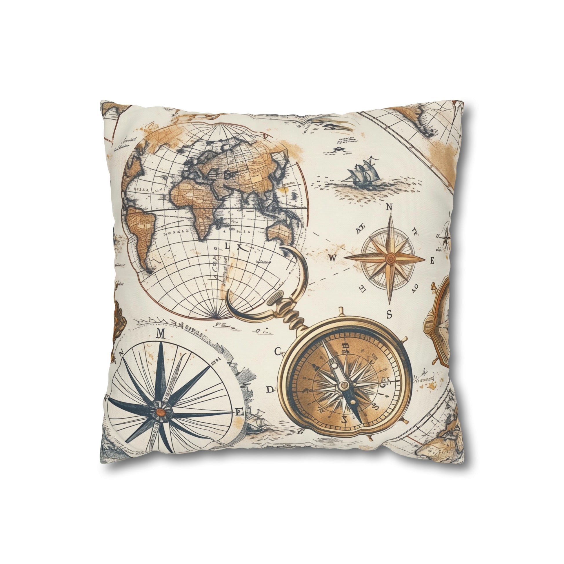 "Vintage Maps Pillowcase - Transform your bedroom with antique map pattern, adds charm and personality"