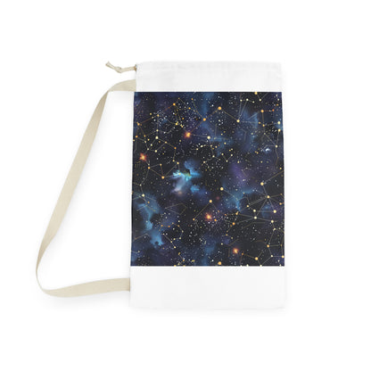 "Starry Night Laundry Bag - Seamless constellation star pattern, stylishly transport and organize clothes"