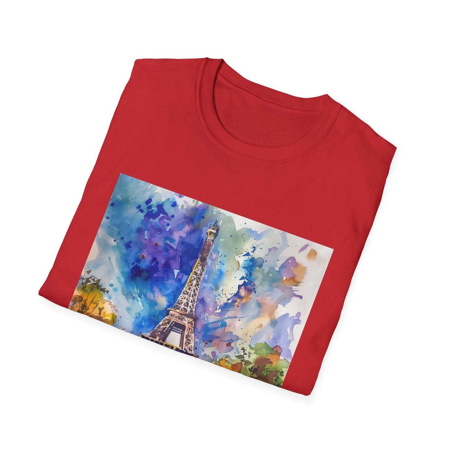 Parisian Skyline in Watercolor: The Eiffel Tower T-shirt