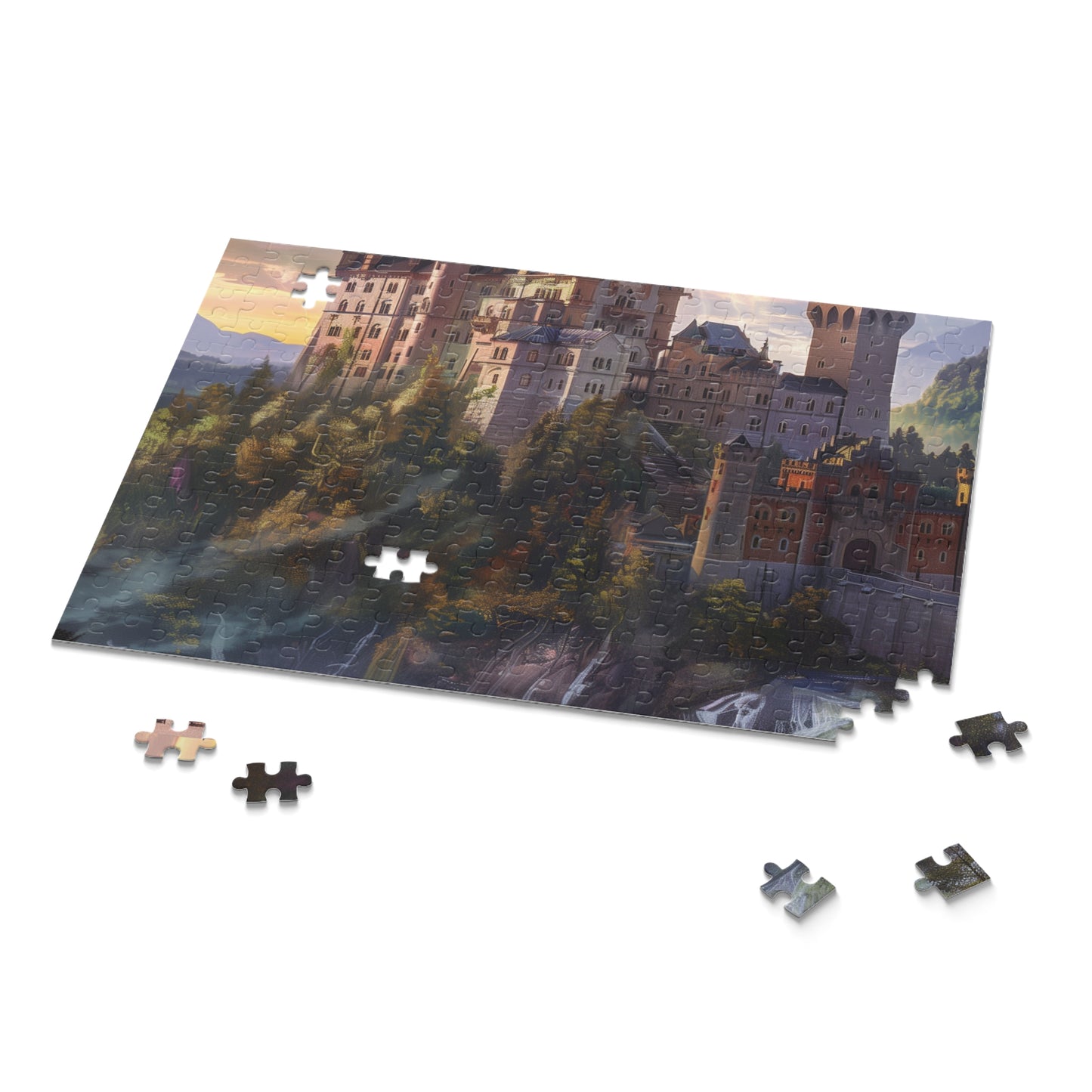 "Embark on a magical journey with Majestic Fantasy Castle Jigsaw Puzzle, featuring stunning castle and enchanting landscapes"