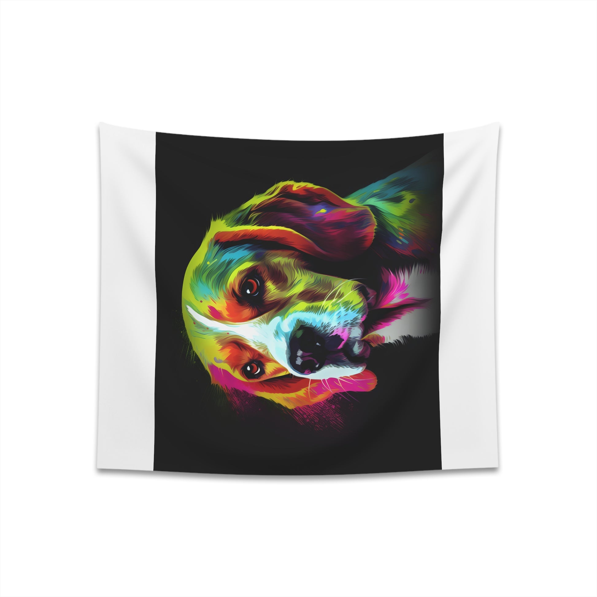 "Beagle Bliss Tapestry: Snuggle-ready design capturing the Beagle's charm and love for adventure | Perfect gift for all seasons | Available in 34" x 40" and 57" x 57" sizes"