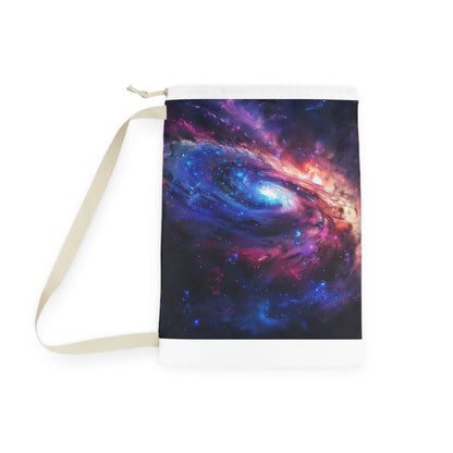 "Vibrant Neon Galaxy Laundry Bag with Cosmic Patterns - Bring the stars to your laundry routine!"