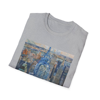 ## Art Deco on the Skyline: Chrysler Building Watercolor T-shirt
