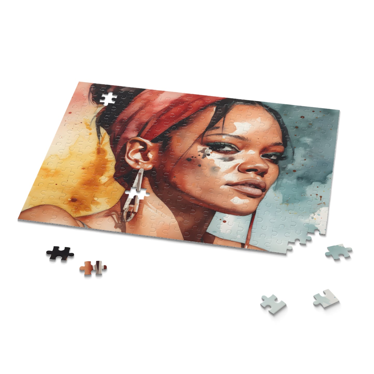 Rihanna Watercolor Upscaled Jigsaw Puzzle