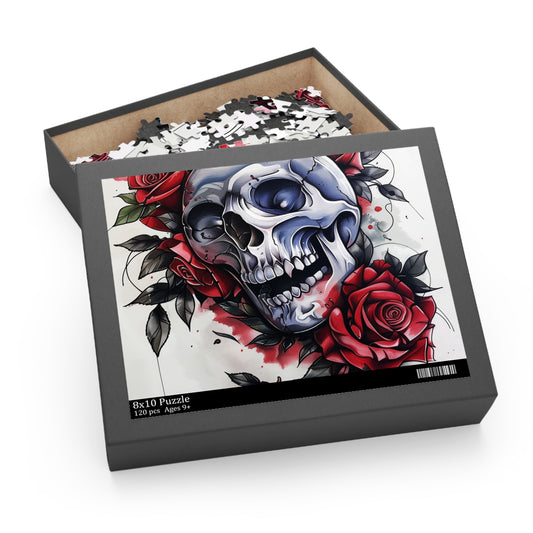 Gothic Skull Rose Jigsaw Puzzle | Puzzle | Back-to-School, Fall Picks, Games, Holiday Picks, Home & Living, Puzzles, TikTok, Valentine's Day, Valentine's Day Picks | Prints with Passion