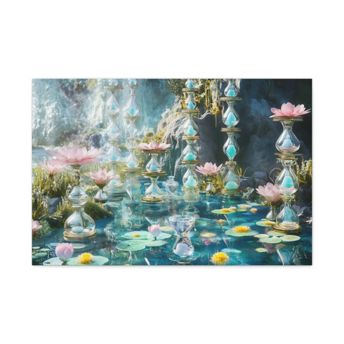 Garden of Floating Hourglasses Stretched Canvas Wall Art