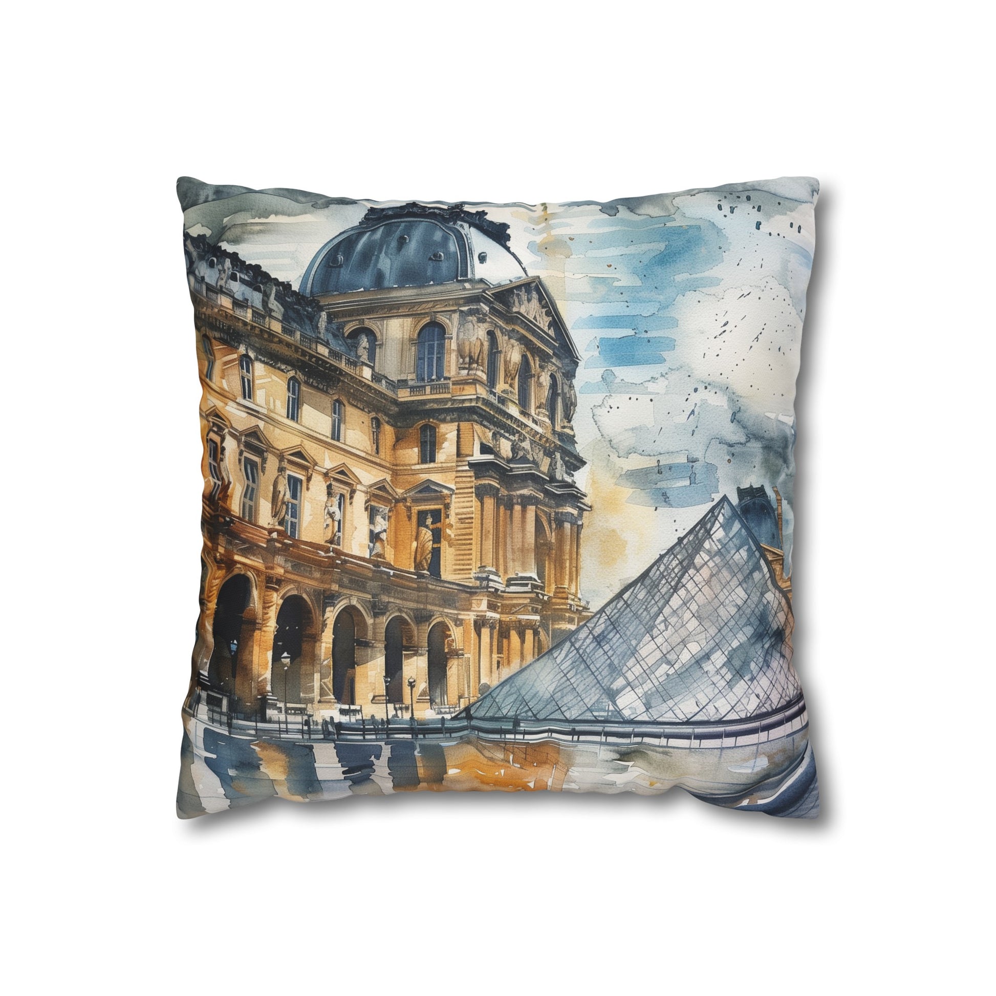 Watercolor Louvre Pillowcase | Pillow Cases | All Over Print, AOP, Bed, Bedding, Home & Living, Indoor, Pillow Case, Pillow Covers, Pillows & Covers, Sublimation | Prints with Passion