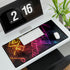 Neon Graffiti of Ancient Runes — XL & XXL Desk Mat — 3mm Non-Slip Natural Rubber Base Detail