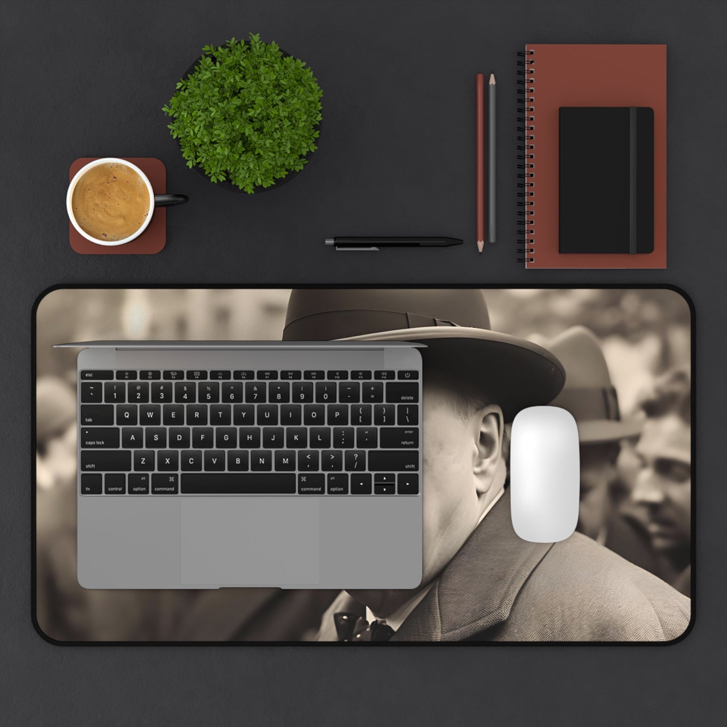 "Churchill's War Room Desk Mat - Dive into WWII history with this iconic leader desk accessory"