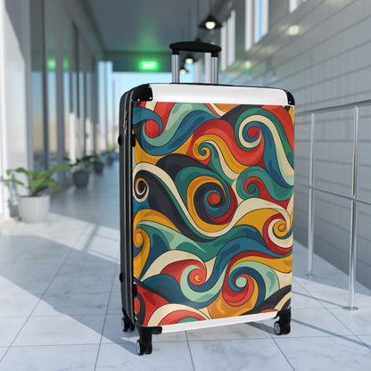 Retro Waves Vibrant Suitcase Pattern