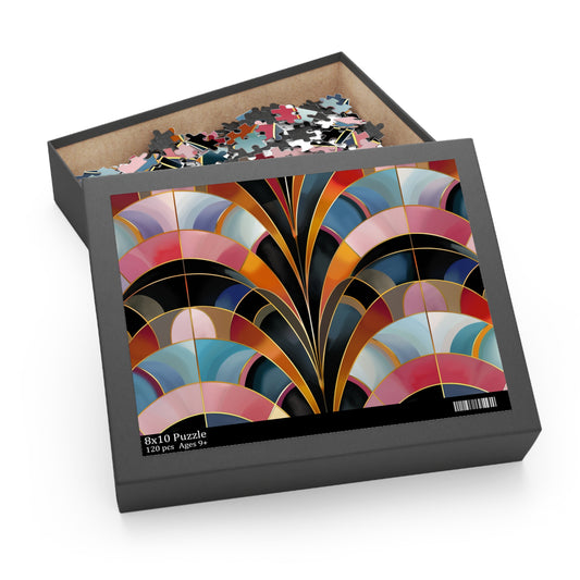 Abstract Deco Pattern Puzzle for Art Deco enthusiasts - vibrant and intricate design for all levels of puzzlers