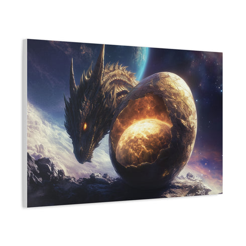 Dragon Egg Hatching in Space — Canvas Wall Art — Product Detail View 6