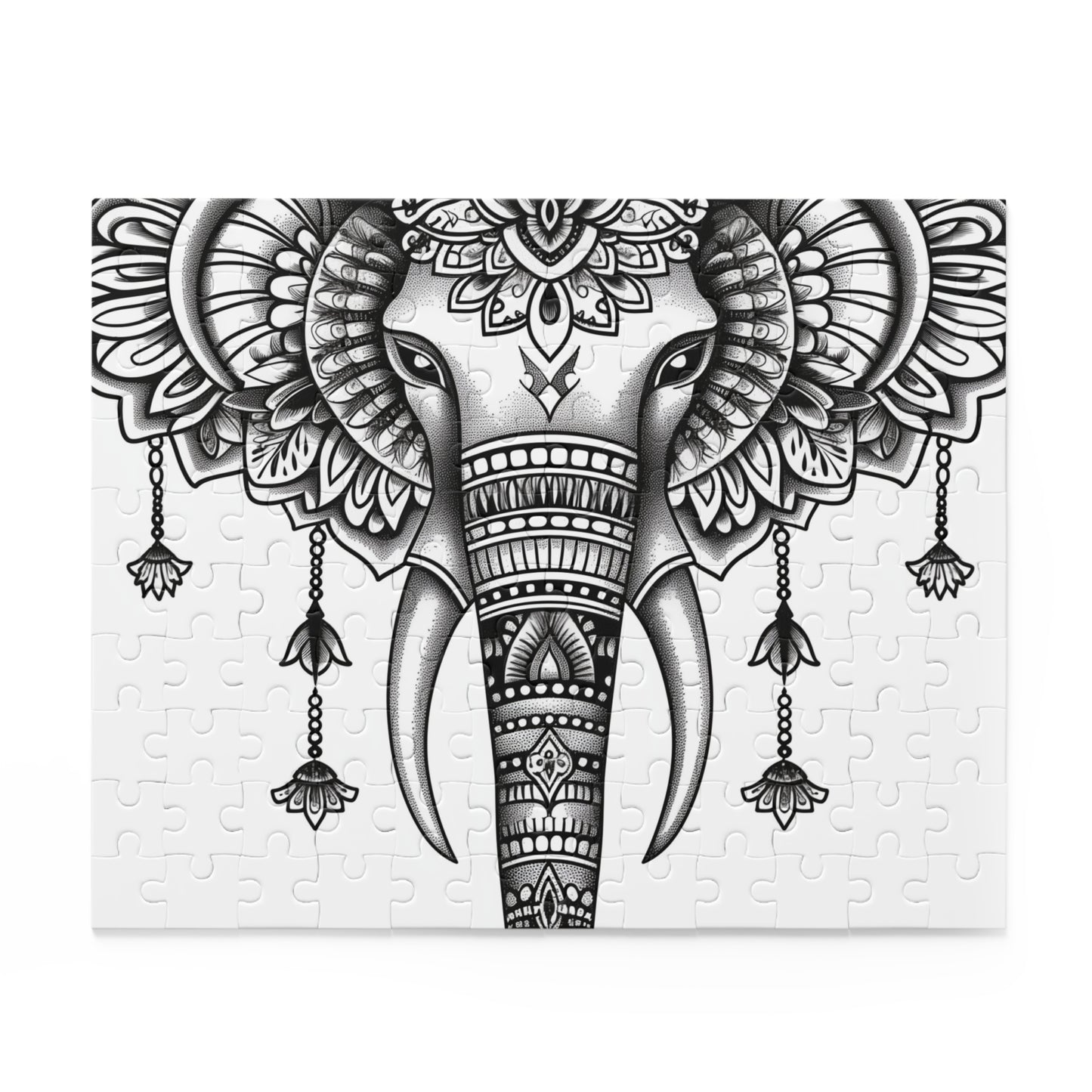 Elegant Mandala Elephant Jigsaw Puzzle for Relaxation and Mindfulness