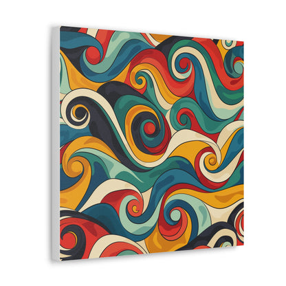 Vibrant Retro Waves Canvas Print