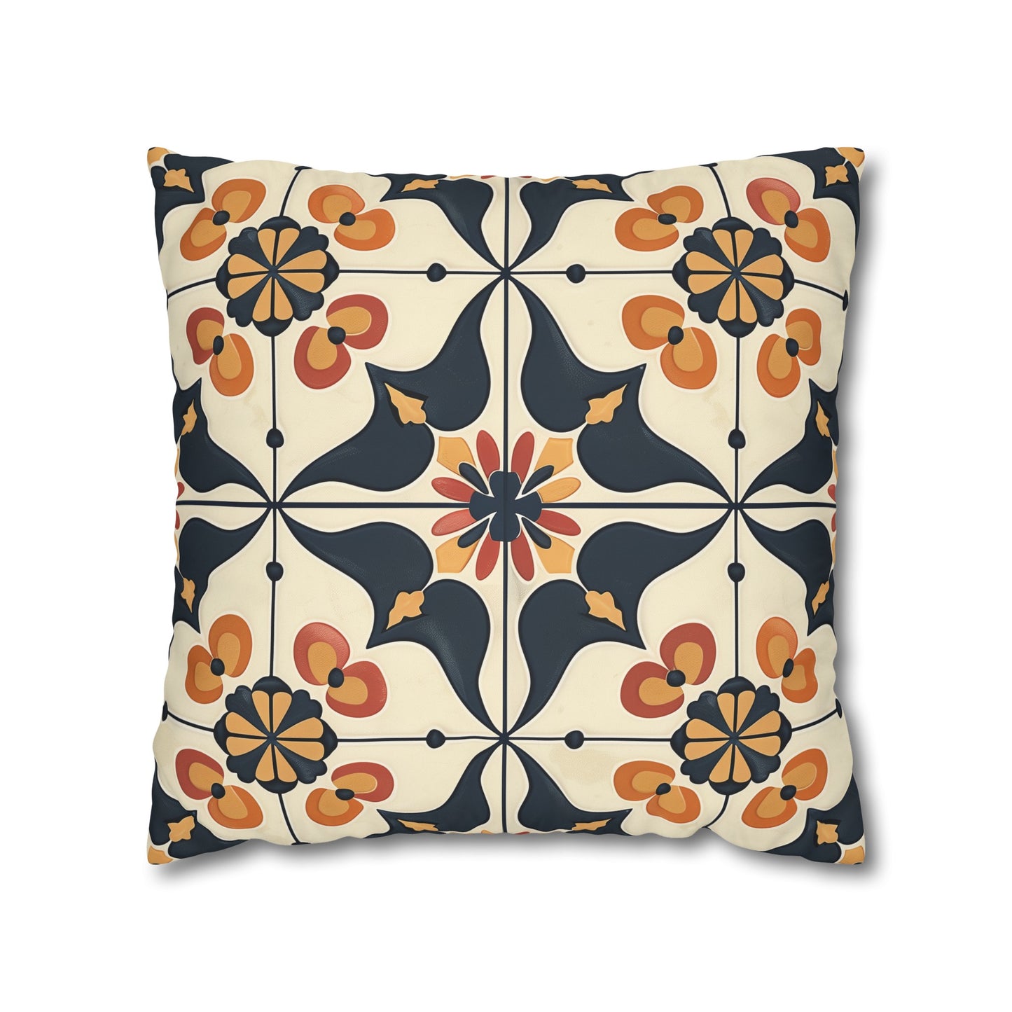 "Add elegance to your bedroom with Artisan Tiles Pillowcase, vibrant seamless pattern inspired by traditional tiles"