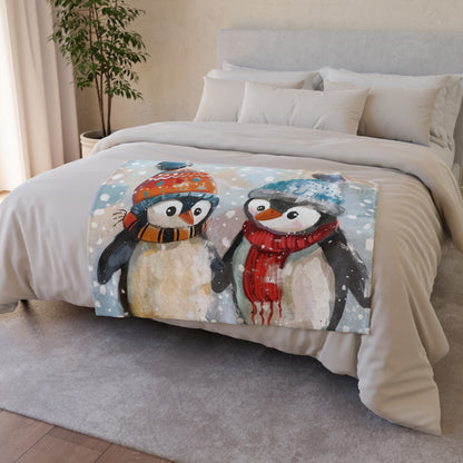 this blanket is the perfect choice. The soft and plush material will keep you cozy while the cute penguin design will bring a smile to your face. Plus