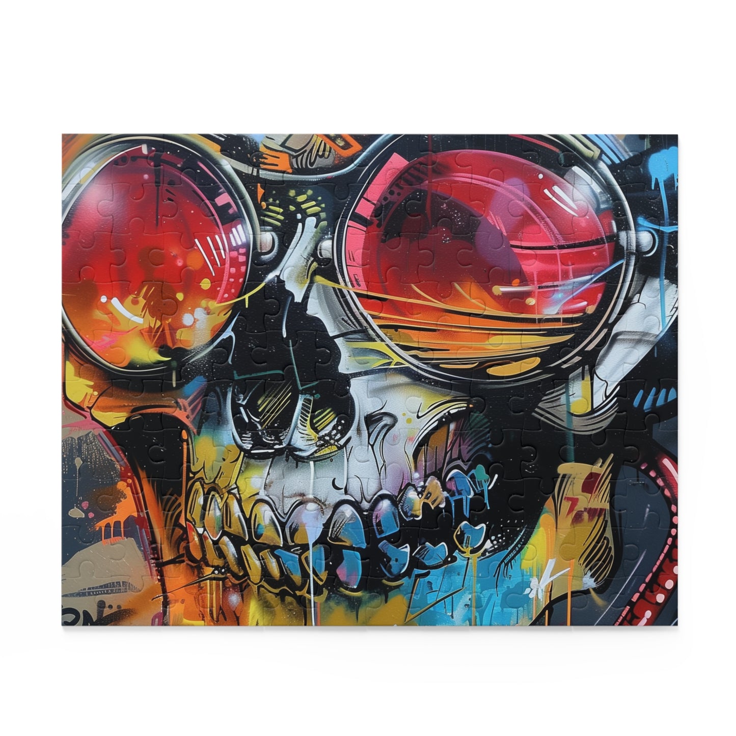 Colorful graffiti street art jigsaw puzzle for art lovers and enthusiasts. Vibrant urban artwork with intricate details.