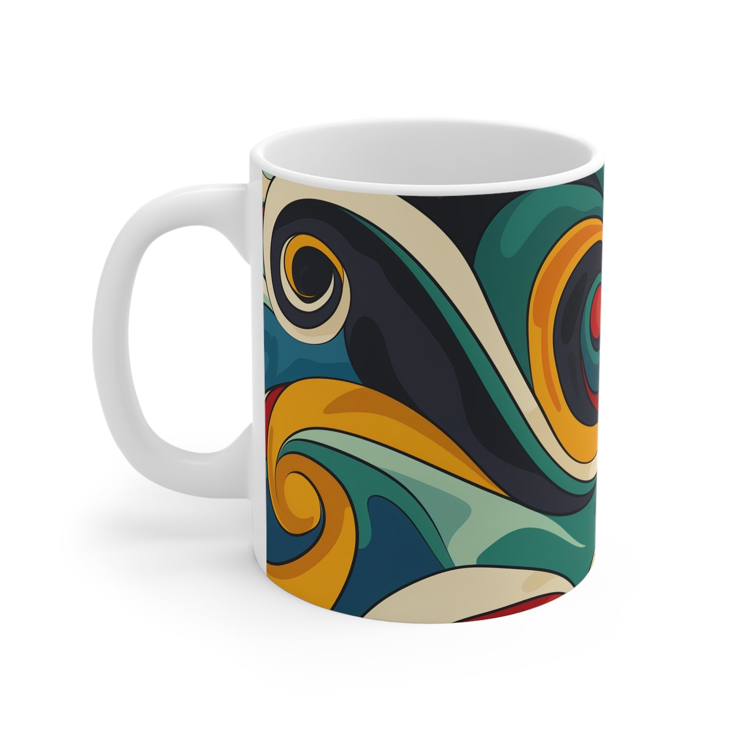 Retro Waves Coffee Mug: Bold & Vibrant