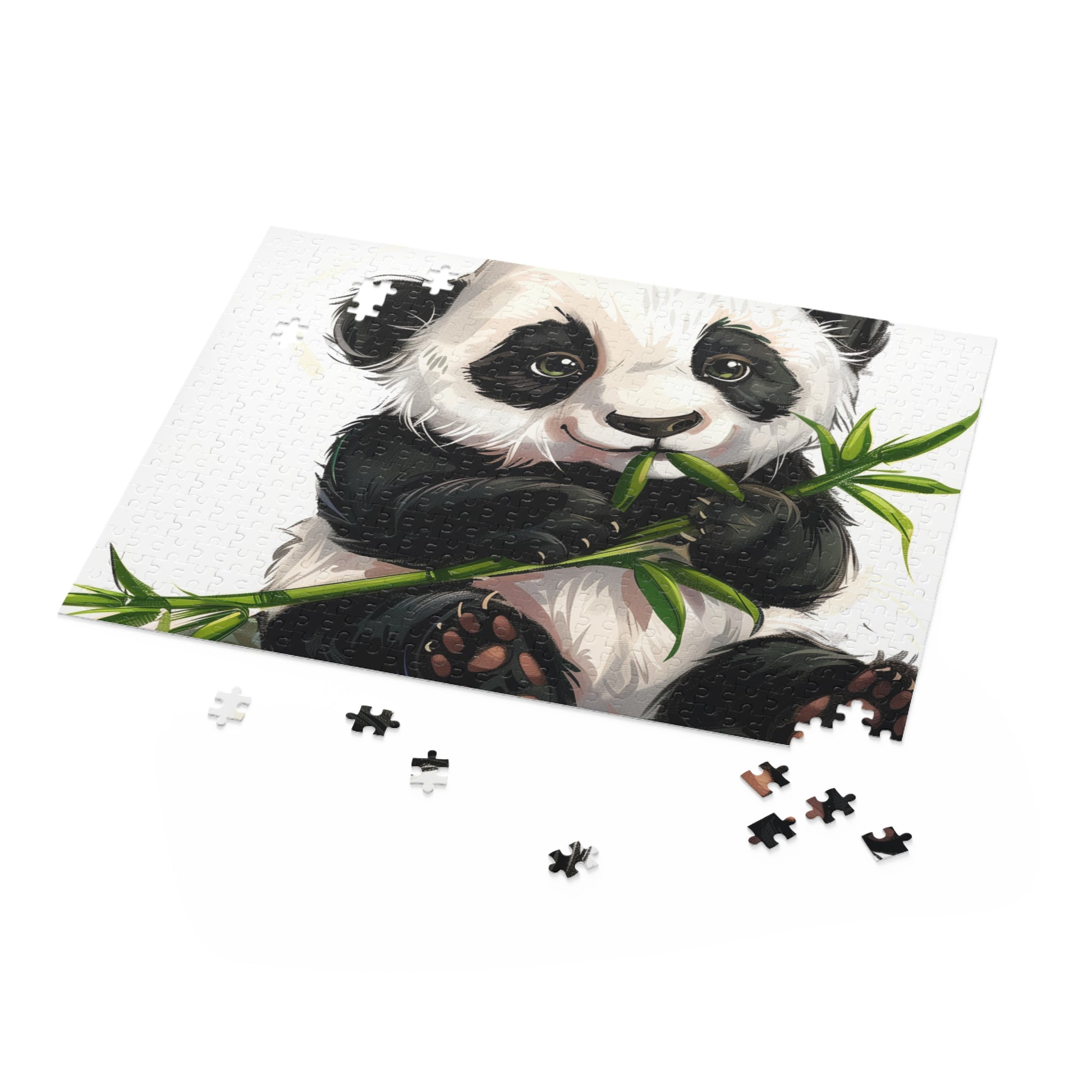 Adorable Panda Eating Bamboo Jigsaw Puzzle for Panda Lovers and Puzzle Enthusiasts