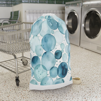 "Crystal Clear Eyes Laundry Bag - Ice blue watercolor eyes pattern for stylish laundry organization"