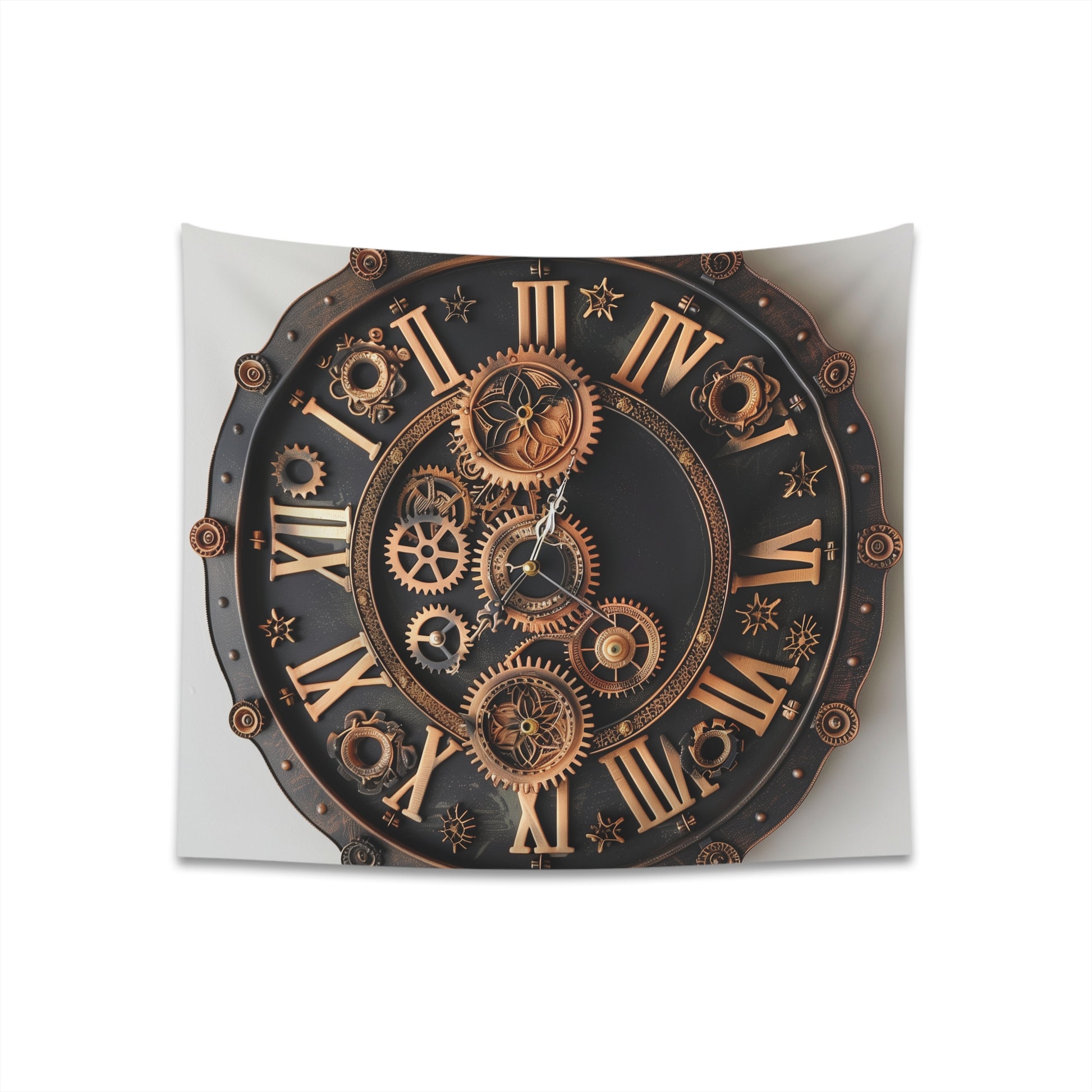Steampunk Timepiece Tapestry: Industrial Elegance with Gears and Cogs - Perfect for Vintage Charm and Gift Giving