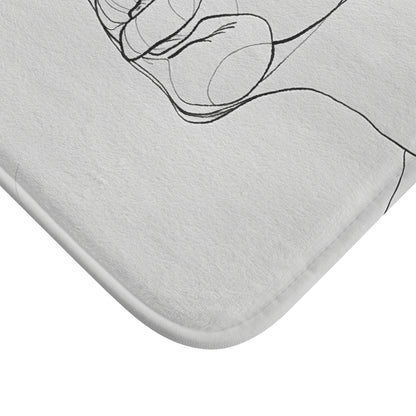 Line Art Face Bath Mat