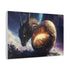 Dragon Egg Hatching in Space — Canvas Wall Art — Side Profile & Stretched Corner Detail