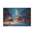 Paris Snowy Evening Streetlight Glow Stretched Canvas Wall Art - View 2 | Prints With Passion
