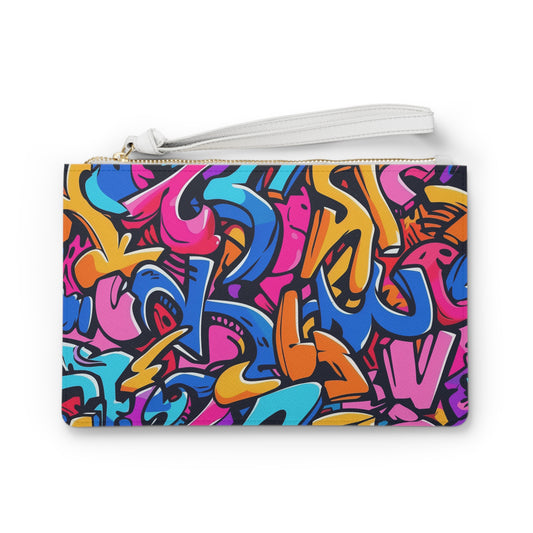 Neon Urban Graffiti Clutch Bag | Clutch Bags | Accessories, All Over Print, AOP, Assembled in the USA, Assembled in USA, Bags, Made in the USA, Made in USA, Vegan | Prints with Passion