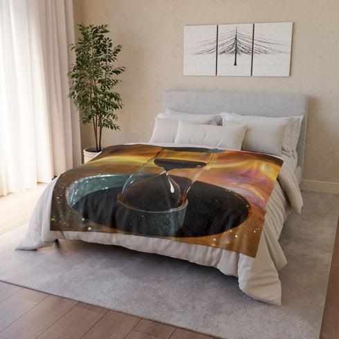 Hourglass with Black Hole in Center Plush Fleece Throw Blanket
