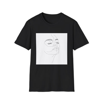 One Line Story: Minimalist Face Art T-Shirt | T-Shirt | DTG, Men's Clothing, Regular fit, T-Shirts, Unisex, Women's Clothing | Prints with Passion