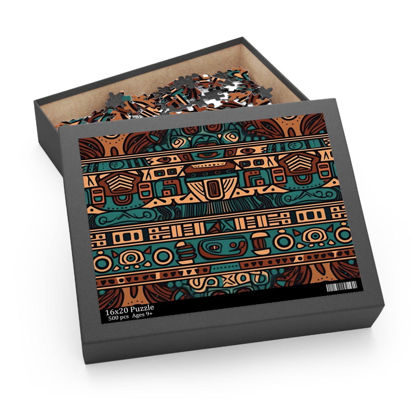 "Engaging Aztec pattern jigsaw puzzle for a challenging and beautiful experience"