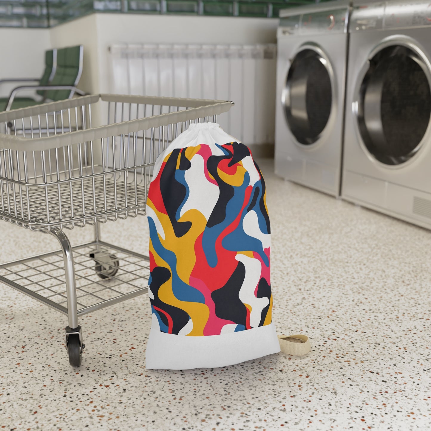 Abstract Pattern Laundry Bag - Modern colorful design for stylish laundry sorting.