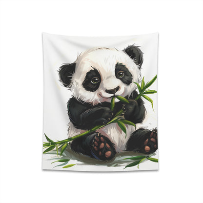 "Adorable Panda Paradise Bamboo Tapestry - High-Quality & Stylish Home Decor Gift"