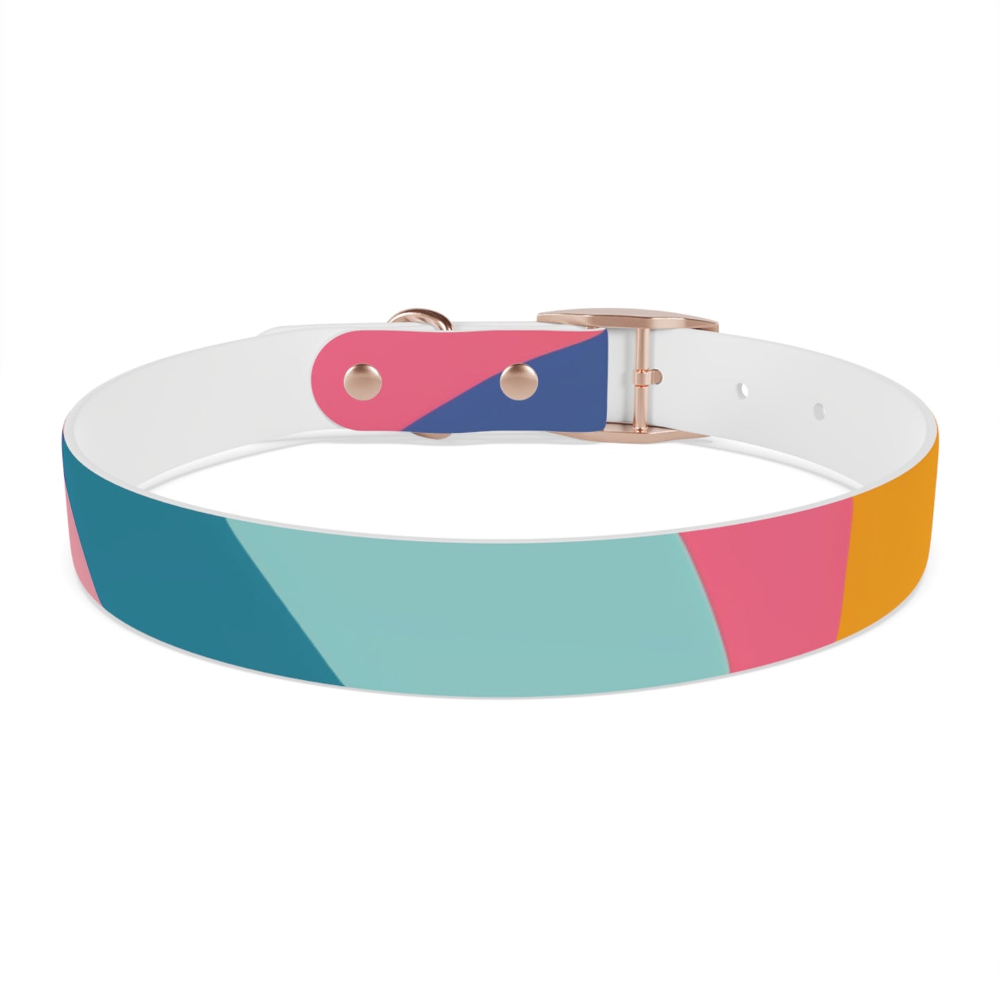 Vibrant Retro Waves Dog Collar