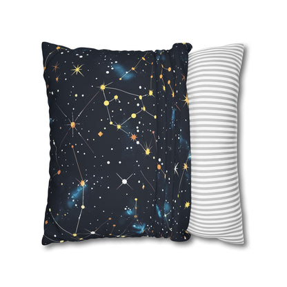 "Starry Night Pillow Case - Cosmic constellation stars pattern for peaceful sleep"