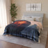 Lava Sphere Orbiting Frozen City Plush Fleece Throw Blanket