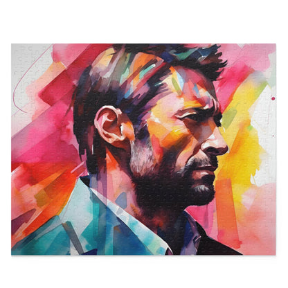 Hugh Jackman Neon Watercolor Puzzle | Puzzle | Back-to-School, Fall Picks, Games, Holiday Picks, Home & Living, Puzzles, TikTok, Valentine's Day, Valentine's Day Picks | Prints with Passion