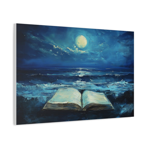 Moonlight Spilling from Open Book — Canvas Wall Art — Product Detail View 6