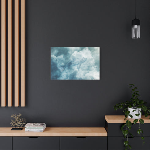 Glass Fish Swimming Through Clouds — Canvas Wall Art — Product Detail View 8
