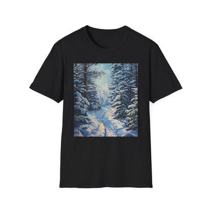 Frozen Dreamscape: Winter Wonderland Painting T-shirt | T-Shirt | DTG, Hoodies, Men's Clothing, Regular fit, Unisex, Women's Clothing | Prints with Passion