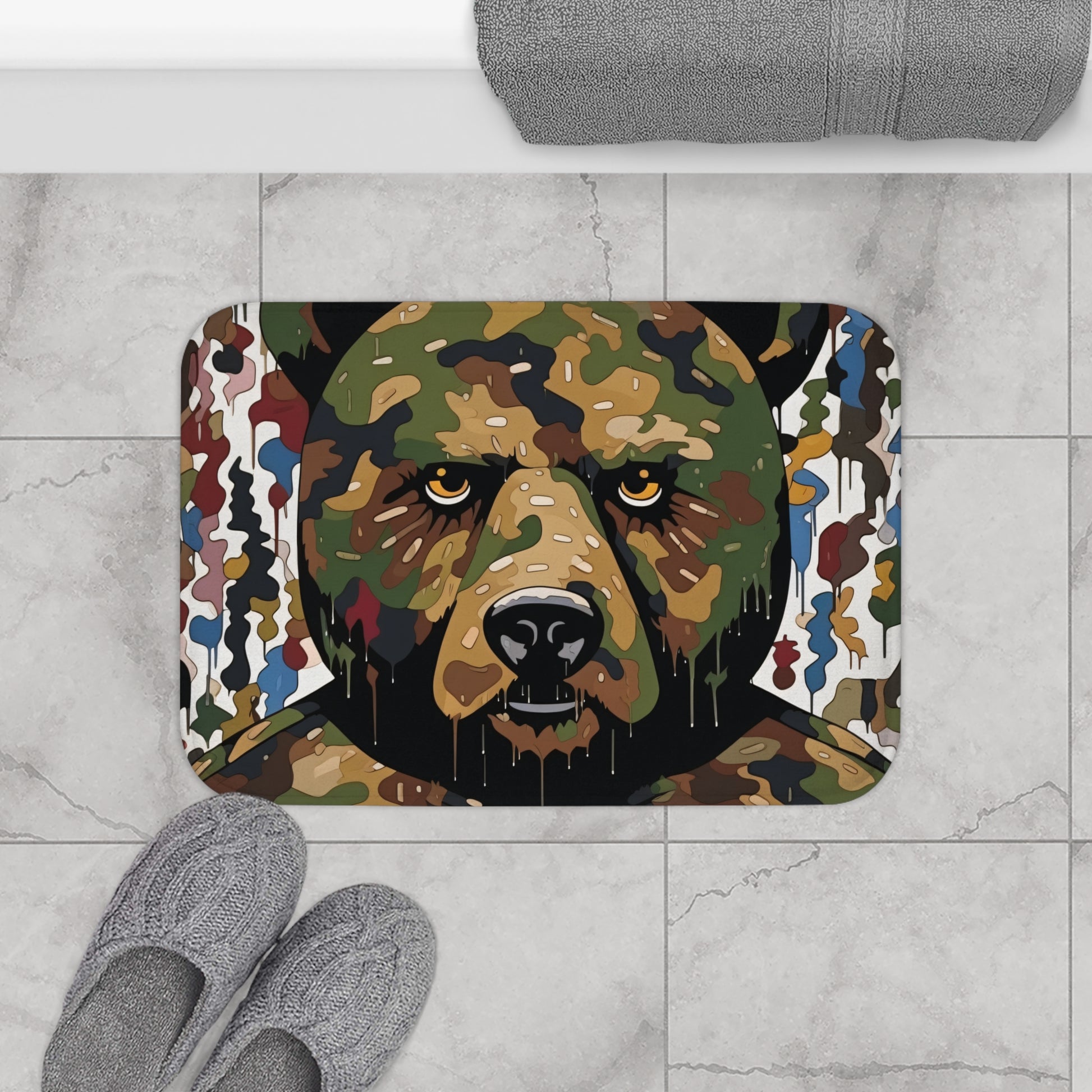 Murakami Flower Camo Bath Mat | Bath Mats | Bath, Bathroom, Home & Living, Indoor, Sublimation | Prints with Passion