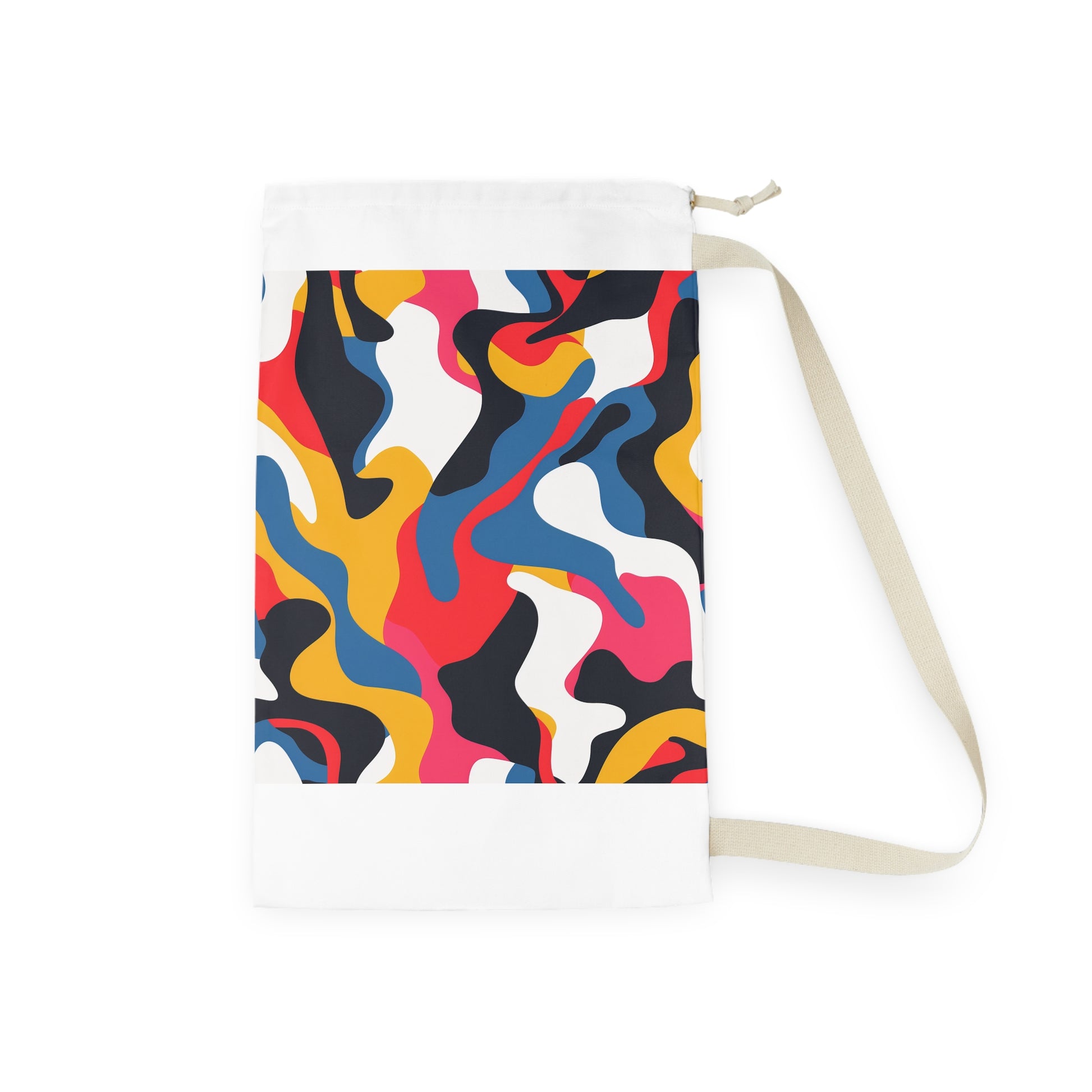 Colorful abstract pattern laundry bag - brighten up your laundry routine with this modern, stylish accessory.