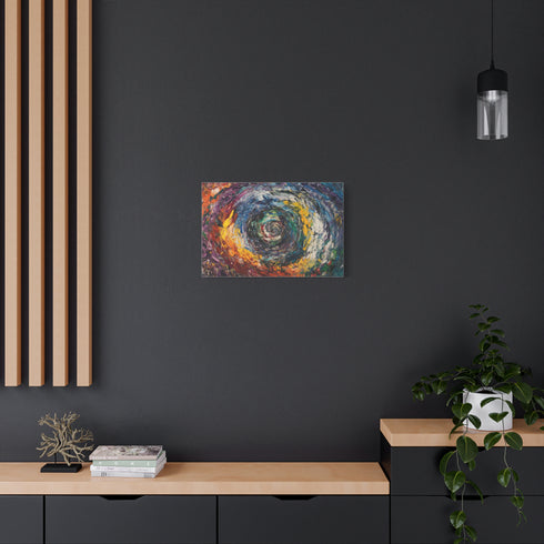 A Swirling Vortex of Colors Representing the Chaos Stretched Canvas Wall Art