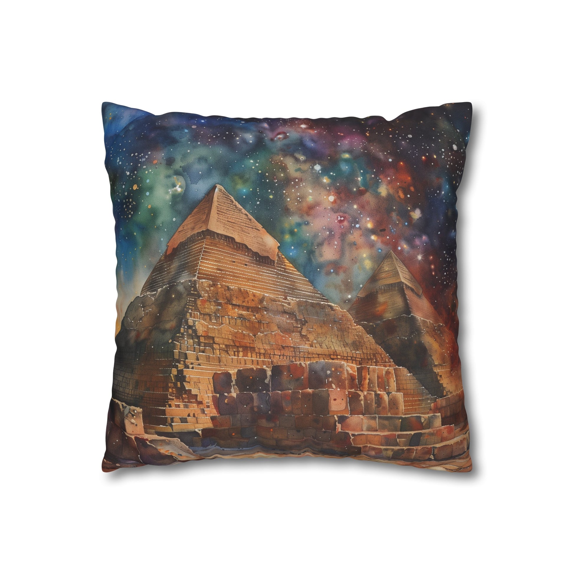 "Explore ancient Egypt with our watercolor dream pillowcase - high-quality, comfortable, and stylish. Perfect for all seasons. Makes a great gift!"