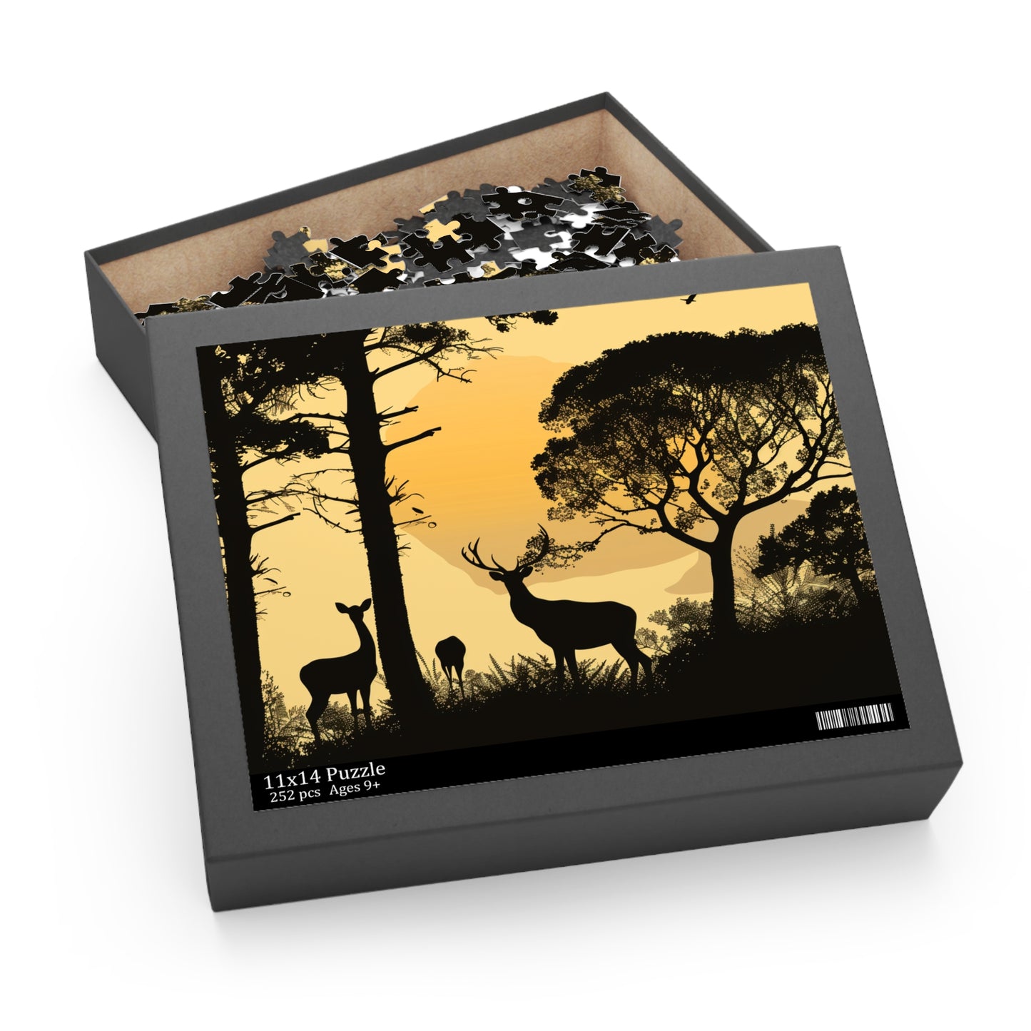 "Wildlife Silhouette Deer Jigsaw Puzzle - Perfect for animal lovers and nature enthusiasts, providing hours of entertainment"