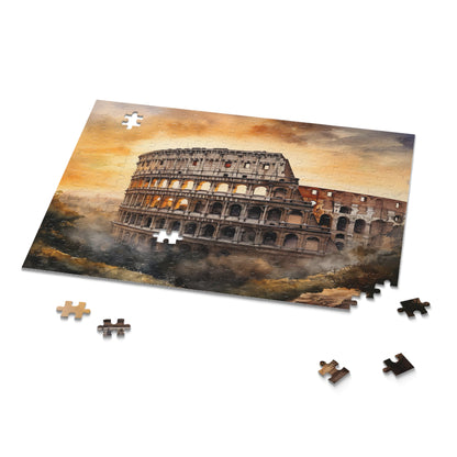 "Colosseum Sunset Jigsaw Puzzle - Piece together Rome's beauty at dusk"