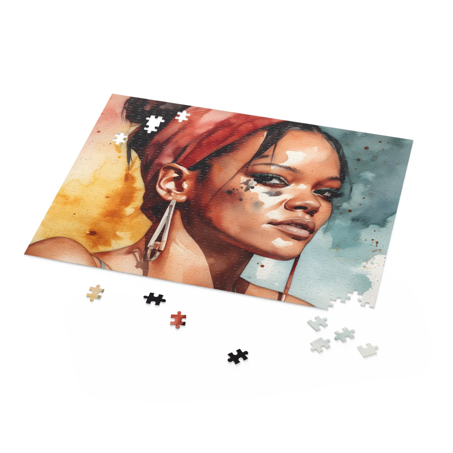 Rihanna Watercolor Upscaled Jigsaw Puzzle