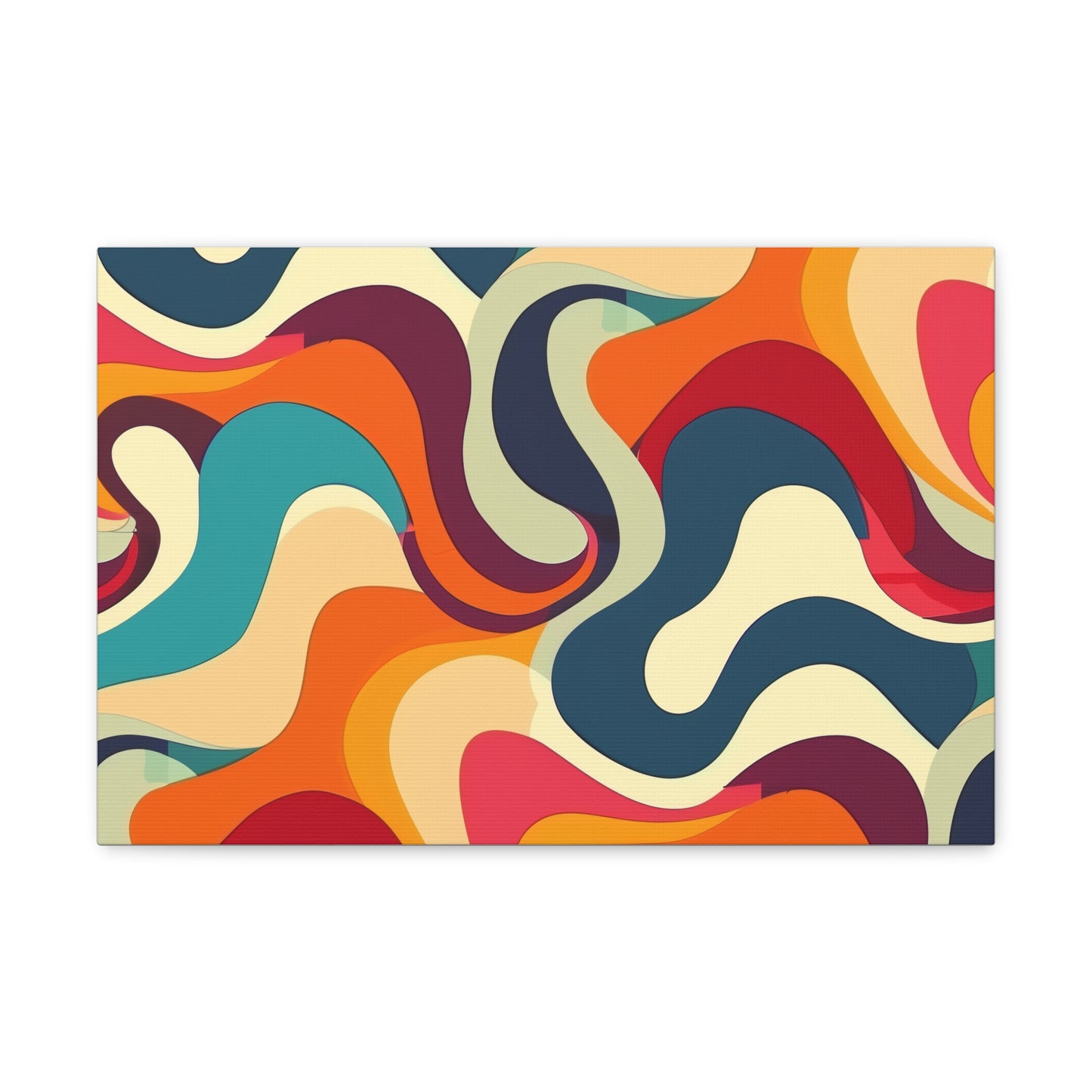 Vibrant Retro Waves Canvas Print